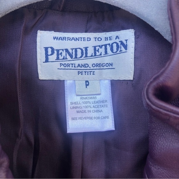 Pendleton Purple Leather Sleek Jacket - Picture 5 of 5